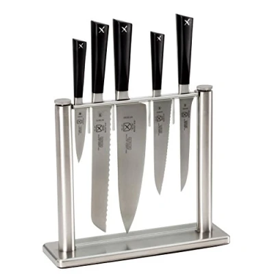 Image of Mercer Culinary M19100 Zum 6 Piece Knife Block Set, Stainless Steel, 31.4 x 10.6 36.2 cm