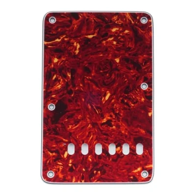 Image of Musiclily Vintage Style Strat Tremolo Backplate for Fender USA/Mexican Made Standard Stratocaster Modern Guitar,4Ply Tortoise