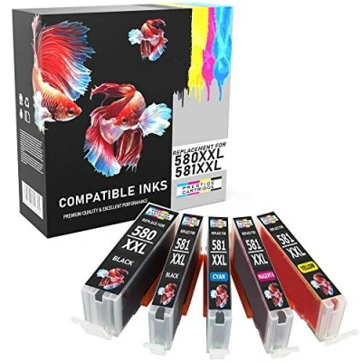 Image of Prestige Cartridge PGI 580XXL CLI 581XXL Ink Cartridges 580 581 XXL Compatible with Canon Pixma TS6150 TS6151 TS6250 TS705 TR7550 TS8150 TS8151 TS8152 TS8250 TR8550 TS9150 TS9155 Pack of 5