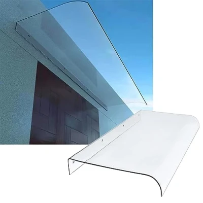 Image of Clear Door Awning Window Canopy, Outdoor Rain Shelter Cover, small Awning, Polycarbonate Snow Protection