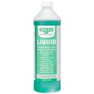 Image of UNGER FR100 Window Cleaning Liquid Soap Smear Free Glass Cleaner 1L Economical 1:100 Mixing Ratio for 100 litres of