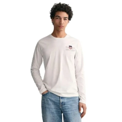 Image of GANT REG Medium Archive Shield Long sleeved top, Men&#039;s, Size: 3XL, Weiß