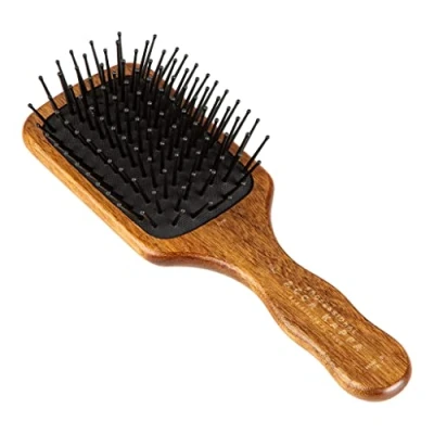 Image of Acca Kappa Pneumatic Kotibé Wood Paddle Brush with Pom Pins, Travel Size