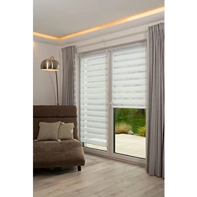 Image of K home Klemmfix double roller without drilling, Fabric, White, 45 x 150 cm