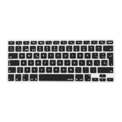 Image of MOSISO EU/UK Keyboard Cover Compatible with MacBook Air 13 inch A1466 A1369 2010 2017&amp;Compatible Pro 13/15 (with/Without Retina Display, 2015 or Older Version), Black