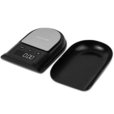 Image of Salter 1360 BKDR Mini Digital Kitchen Scale Precision 0.01g Increments, Grain, Tory Ounce, Pennyweight Scale, 300g Capacity, Compact, Portable, Weigh Food &amp; Yeast, Delicate Jewellery, Spices, Coins
