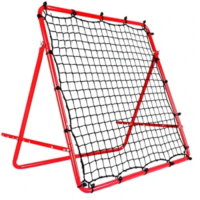 Image of DRM Foldable Football Rebounder Net with Thickened Tube and Ropes, Soccer Training Kickback Target Goal for Kids Teenagers Perfect Backyard Practice