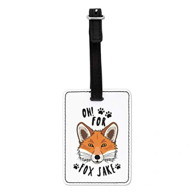 Image of Gift Base Oh for Fox Sake Visual Luggage Tag with Black Strap