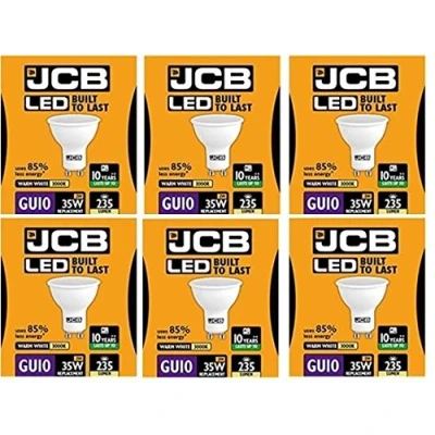 Image of 6 X JCB 3w = 35w LED GU10 3000k 100deg Warm White [Energy Class A+]