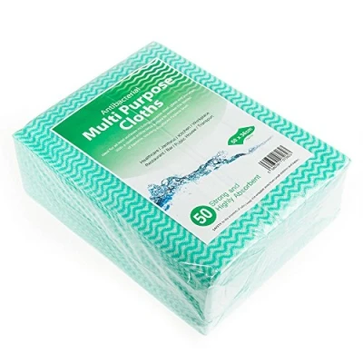 Image of Drinkstuff Antibacterial Cloths Green, CAW 111G, Pack of 50