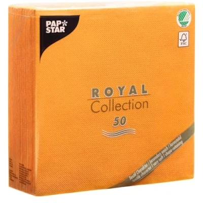 Image of PAPSTAR Napkins, Tissue, Orange, 7.8 x 20 cm