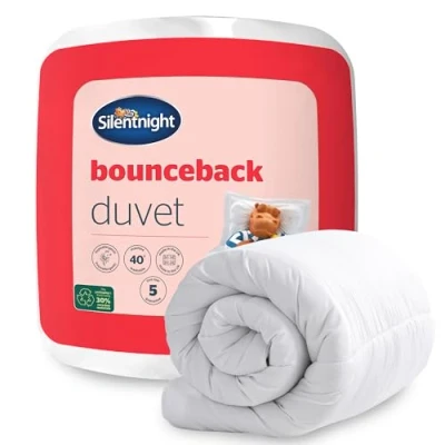 Image of Silentnight Bounceback Duvet Winter Warm Quilt Machine Washable and Hypoallergenic Double,White, 13.5 Tog