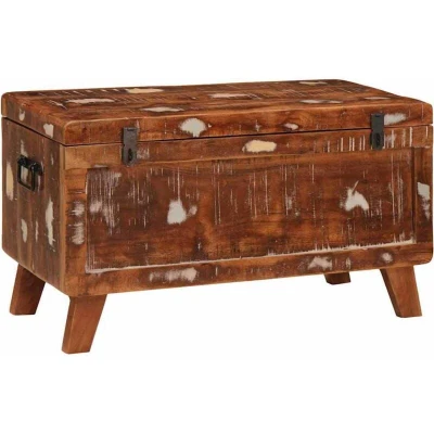 Image of vidaXL Storage Box with Lock 70 x 35 40 cm Solid reclaimed wood