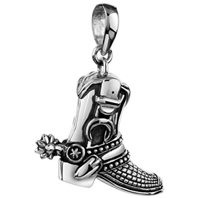 Image of Kuzzoi 361371 000 Silver Cowboy Western Boot Pendant for Necklaces Made of Solid 925 Sterling