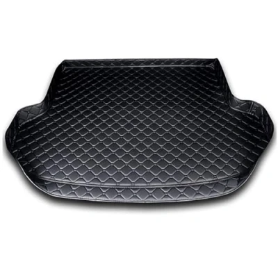 Image of Car Leather Boot Liner Mats for Toyota BZ4X 2022 2025, Auto Rear Trunk Carpet Protector Pad Custom Artificial Waterproof Accessories,B/Black