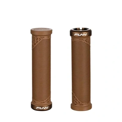 Image of Funn Hilt JR Mountain Bike Handlebar Grips with Single Lock On Clamp, Bicycle Locking 19 mm Inner Diameter, Short For Youth, Girls and Boys (Brown)