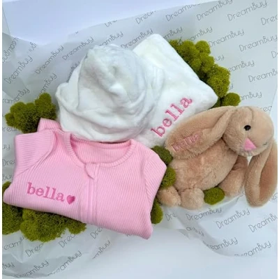 Image of Personalised Baby Gifts Set for Boy or Girl, Perfect Shower &amp; Christenings Create Special Essentials Newborn with Toy (Option 7, 18 24 Months)