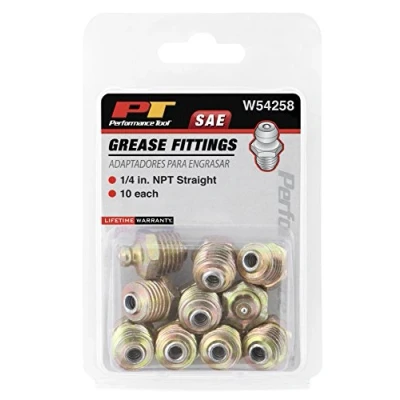 Image of PERFORMANCE TOOL W54258 1/4&quot; NPT Straight Grease Fitting, 10 Pack