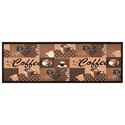Image of vidaXL Kitchen Carpet Hallway Rug Door Mat Floor Non Slip Runner Dining Room Washable Coffee brown