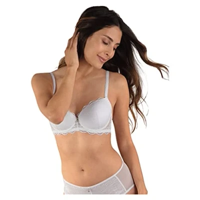 Image of NATURANA Women&#039;s Padded Underwired Bra Light LACE 7112 Ivory 42A