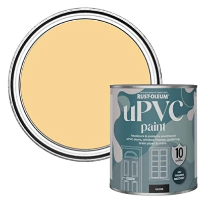 Image of Rust Oleum Yellow uPVC Door and Window Paint In Gloss Finish Mustard 750ml