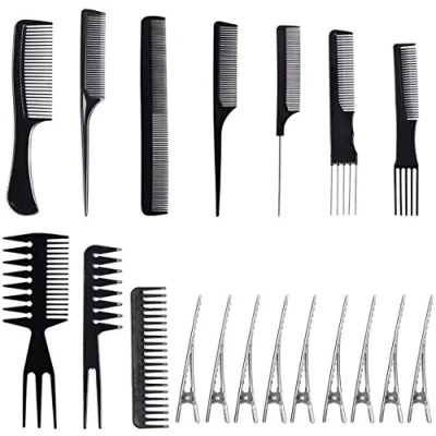 Image of SKYTE® 10 Piece Professional Styling Comb Set Hairdressing Accessories Gadgets Tools with Portable Bag for Hair Stylists Barbers Salon Family