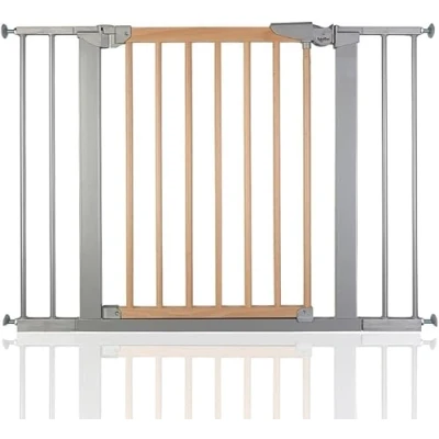 Image of BabyDan True Pressure Avantgarde Baby Safety Stair Gate Silver Beech All Widths (96.7cm 104.1cm)