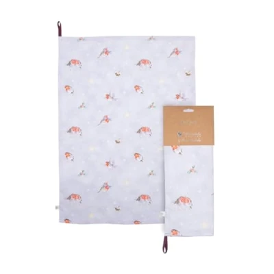 Image of Wrendale Designs &#039;Season&#039;s Tweetings&#039; Robin Tea Towel