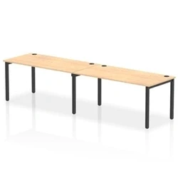 Image of Impulse Bench Single Row 2 Person 1600 Black Frame Desk Maple
