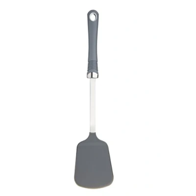 Image of KitchenCraft KCSGNTURN Professional Solid Nylon Cooking Turner with Soft Grip Handle, 36 cm (14&quot;), Silver/Grey