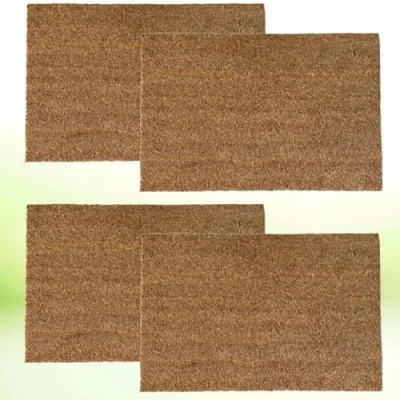 Image of Natural Coco &amp; Coir Door Mat Indoor Outdoor Eco Friendly Premium Quality Non Slip Backing Entrance Welcome Front Doormat Latex Backed Removes Grass, Mud Dirt 40x60cm (4)