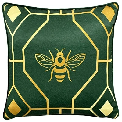 Image of furn. Bee Deco Cushion Cover, Polyester, Emerald