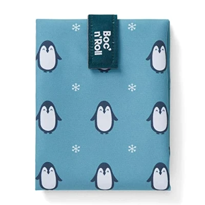 Image of Roll&#039;eat ® Reusable Sandwich Bag Container Eco Friendly Food and Washable Wrap Penguin Boc&#039;n&#039;Roll Animals