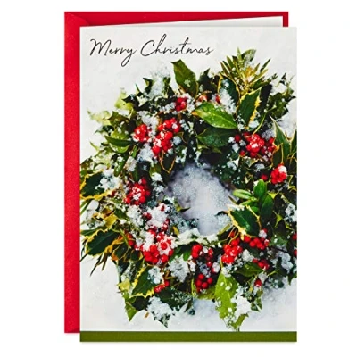 Image of Hallmark Boxed Christmas Cards, Snowy Wreath (40 Cards and Envelopes)
