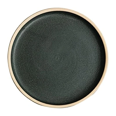 Image of Olympia Canvas Flat Round Plate Green Verdigris 180mm (Pack of 6)