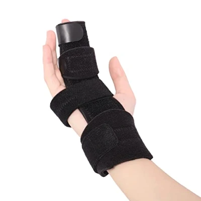 Image of Scurnhau 2 Finger Splint, Trigger Reversible Broken Support, Brace for Arthritis, Metacarpal Fractures, Sprains, Dislocated Finger, Fits Left and Right, XS