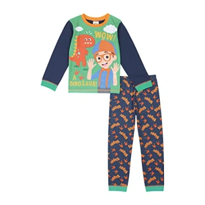 Image of Blippi Boys Pyjamas PJ Set, Ages 18 Months to 7 Years Old, Official Merchandise (as8, age, 18_months, 24_months, 24 Months) Blue