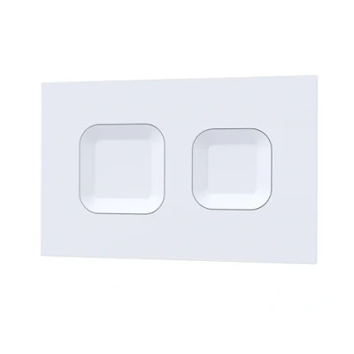 Image of nuie XTY009PS1 Bathroom Accessories Modern Dual Flush Plate with Square Buttons, 267 x 170 11mm, Matt White