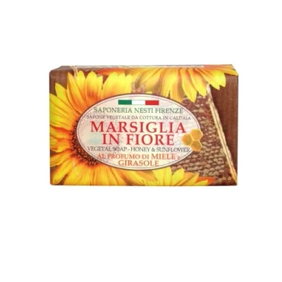 Image of Saponeria Nesti Firenze:&quot;Marsiglia in Fiore&quot; Natural Soap, honey and sunflower Scent 4.4 Ounces (125gr) Packages (Pack of 2) [ Italian Import ]