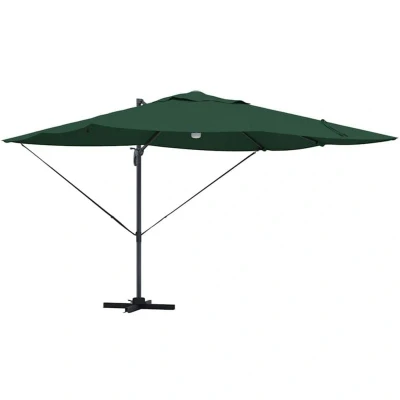 Image of vidaXL Green Cantilever Umbrella Polyester, Metal Large