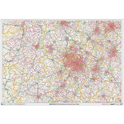 Image of Postcode Sector Map (S10) West Midlands Wall Plastic Coated