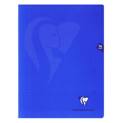 Image of Clairefontaine Ref 322361C Mimeys Side Stapled Notebook (96 Pages) 240 x 320mm Size, Polypro Cover, 90gsm Brushed Vellum Paper, Séyès Ruling Navy Blue Cover