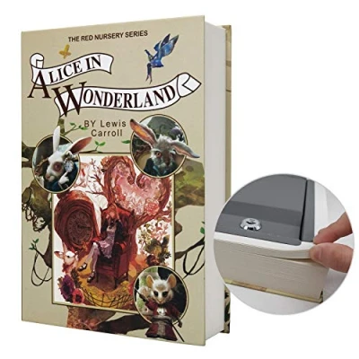 Image of Real Paper Diversion Book Safe Storage Box, Dictionary Secret with Code Lock/Key, flip Hidden (M Key, Alice)