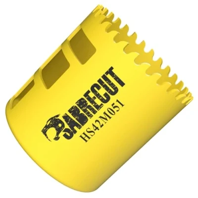 Image of 1 x SabreCut HS42M051 51mm High Performance HSS Bi Metal M42 Cobalt Long Life Hole Saw with Variable Fine Ground Tooth Profile for Cutting Wood, Composites, Plastic and Sheet Steel