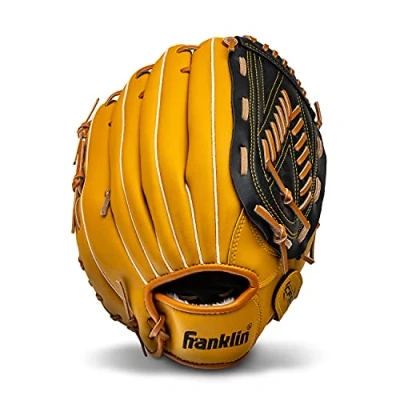 Image of Franklin Sports Baseball and Softball Glove Field Master Mitt Tan, 14&quot; Basket Web