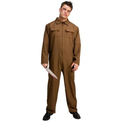 Image of Wicked Costumes Psycho Killer Boiler Suit Fancy Dress Costume Small