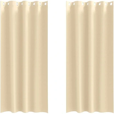 Image of vidaXL Curtains with 2 pcs Cream 245 x 140 cm Polyester