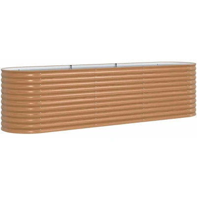 Image of vidaXL Raised Bed Planter Wood Effect Metal 320 X 80 81 cm Durable