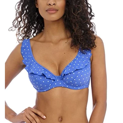Image of Freya Womens Jewel Cove High Apex Bikini Top Blue material_polyamide Size 30G