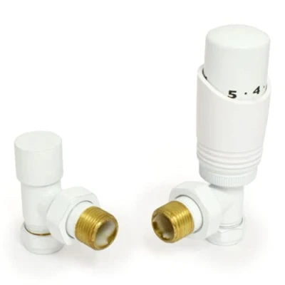 Image of Delta Angled TRV White Thermostatic Radiator Valve